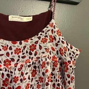 Vintage Faded Glory Floral Sleeveless Top in Red and Yellow